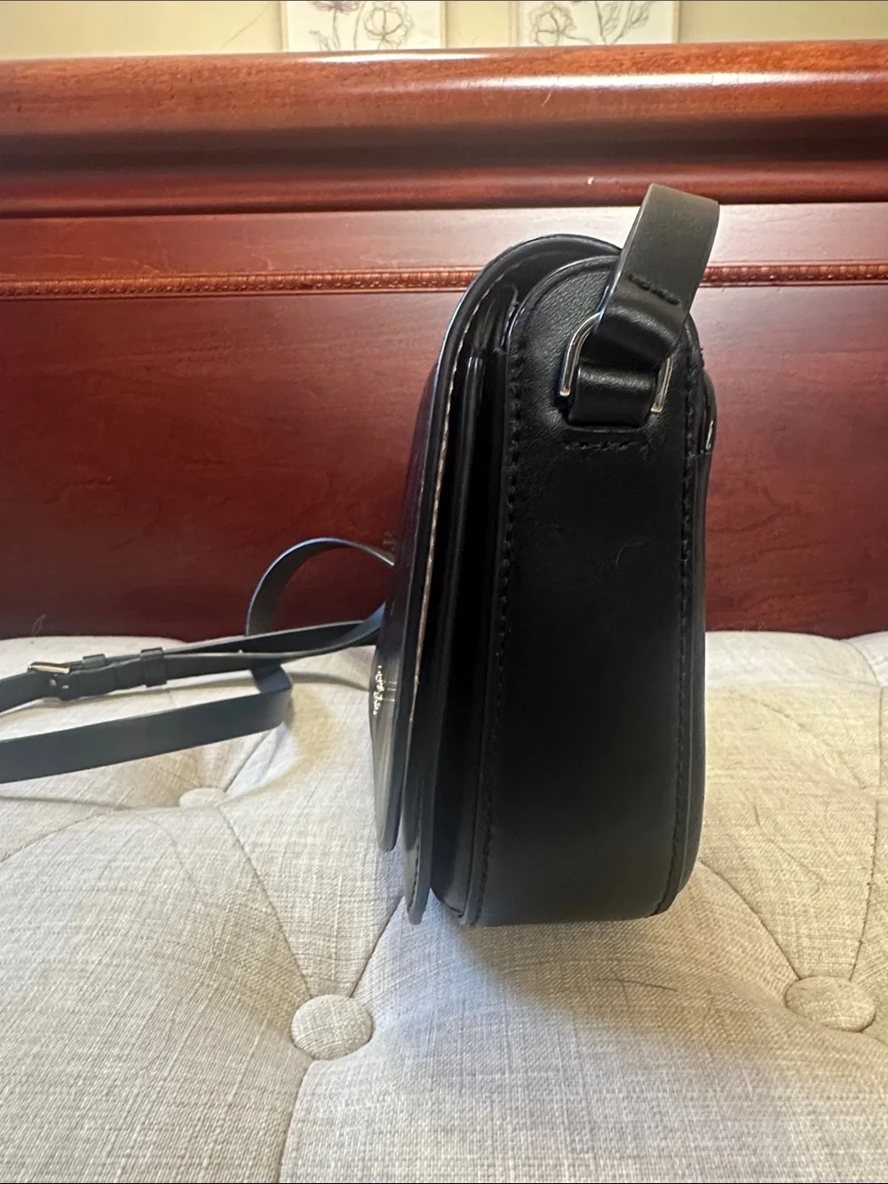 kate spade black leather crossbody saddle bag - Picture 2 of 12